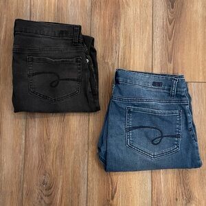 Justice jean high rise jegging in both black & blue. Girls size 18 plus.